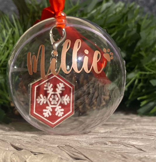 Festive Collection Christmas Bauble Personalised Pet Charm