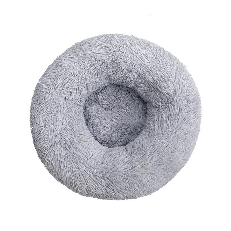 Calming Plush Cushion Round Pet Bed without Removable and Washable Cover - lots of colours